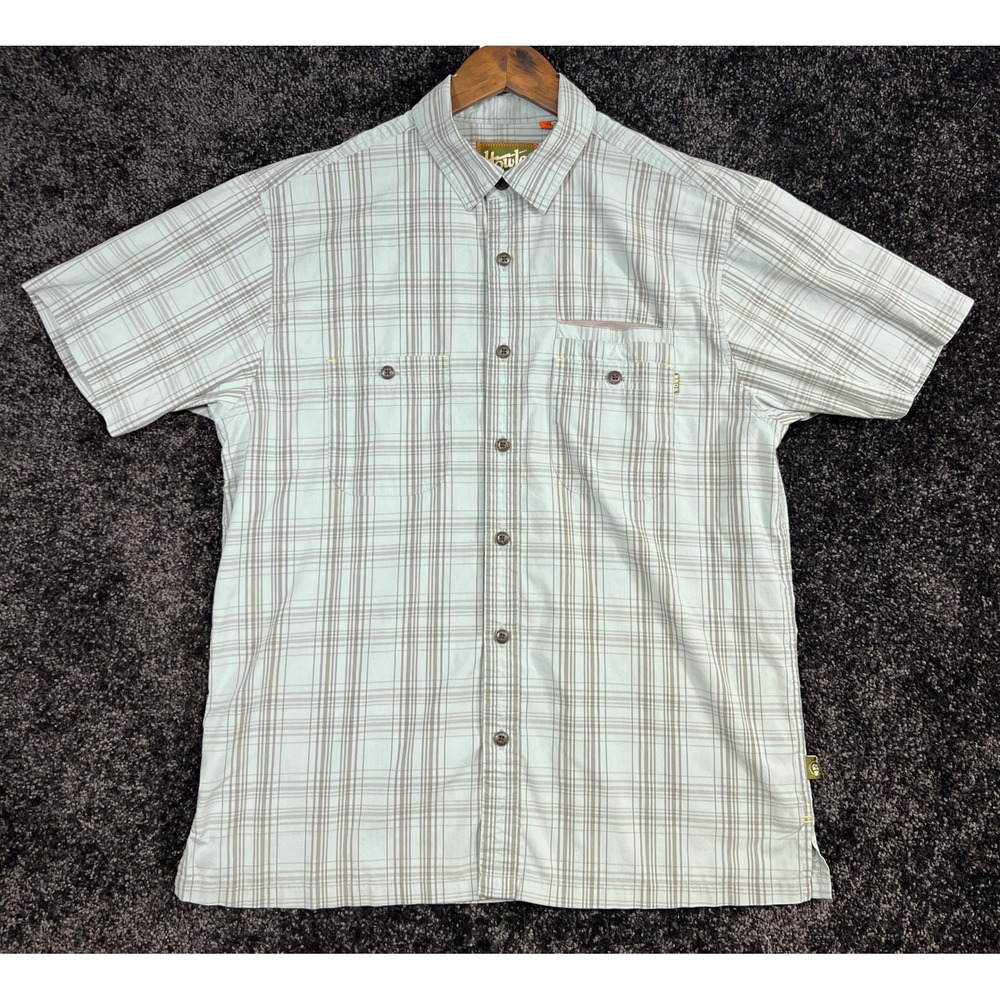 Howler Bros Mens Plaid Short Sleeve Button Up Shirt Medium